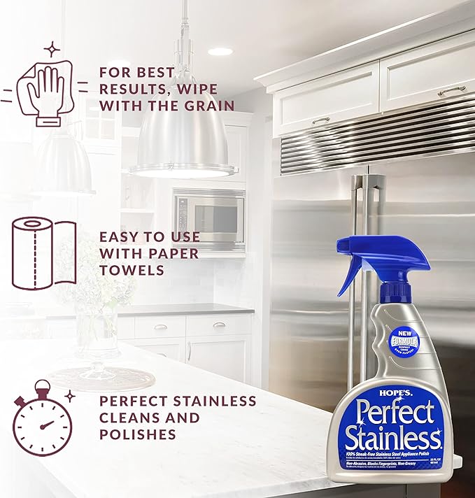 HOPE'S Perfect Stainless Steel Cleaner and Polish, Streak-Free Self-Polishing - Image 6