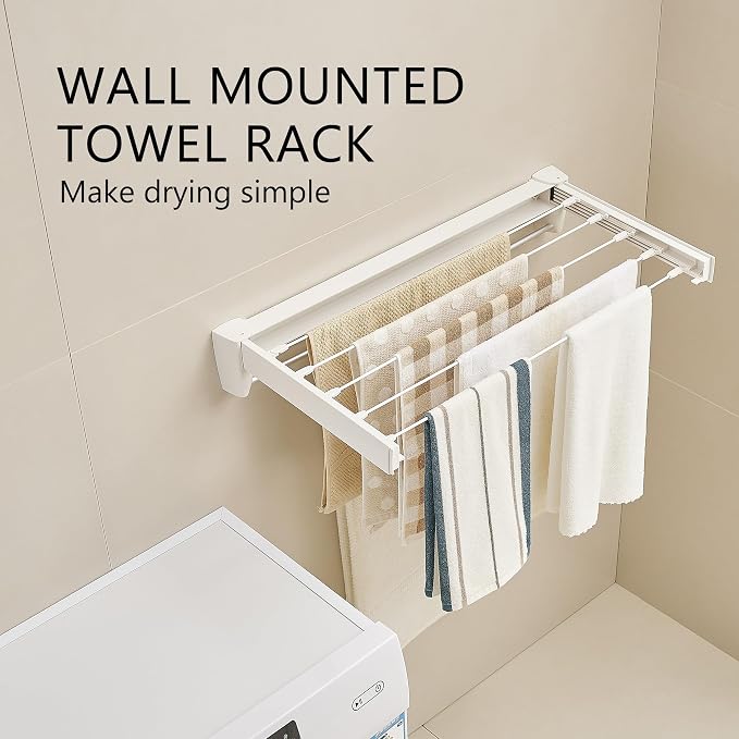 JOOM Laundry Drying Rack Collapsible, Wall Mounted Drying Rack, Clothes Drying - Image 2