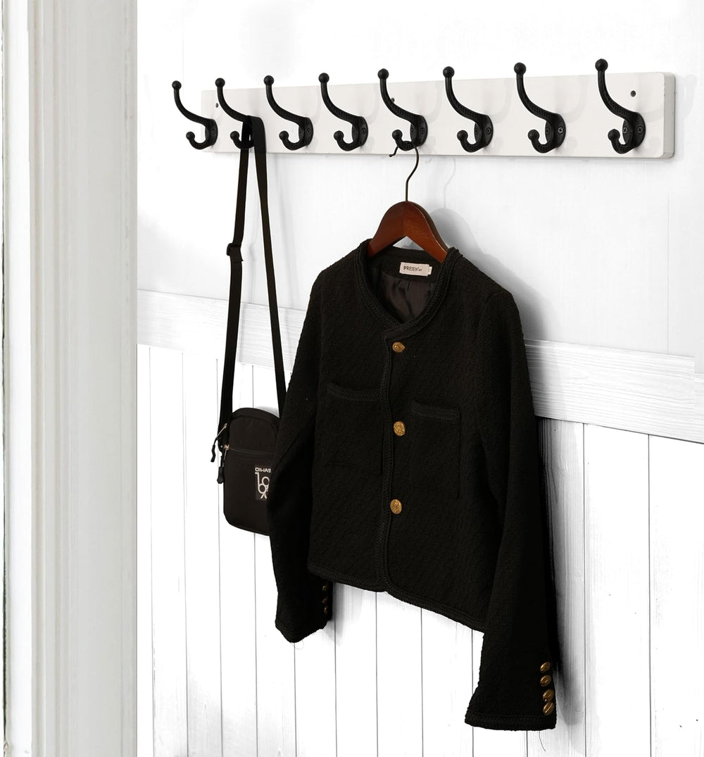 WEBI Rustic Coat Rack Wall Mount,35.43" Long 8 Cast Iron Coat Hooks Wall...