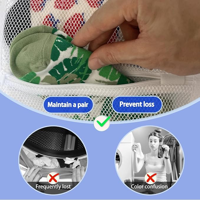 Mesh laundry bags for washing machine, can wash 10 pairs of socks, maintain - Image 3