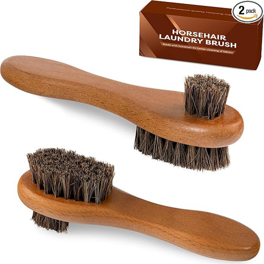 DUGATO Dual-Bristle Horsehair Laundry Stain Brush Set by DUGATO