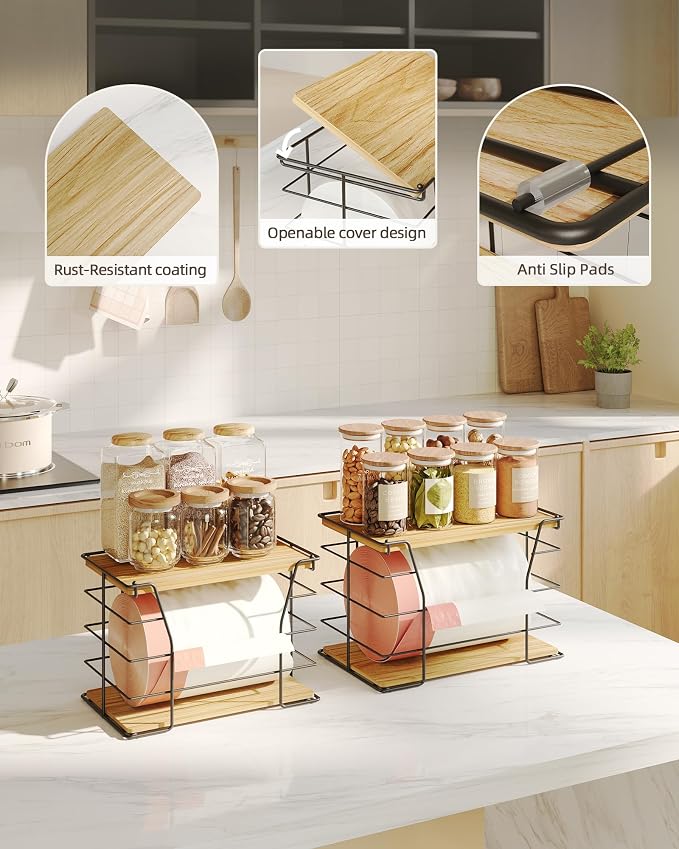 2 Pack Trash Bag Holder/Dispenser, Stackable Storage Laundry Kitchen Organizers - Image 3