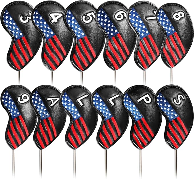 FINGER TEN Premium Synthetic Leather Stylish Iron & Wedge Golf Head Covers by FINGERTENSport