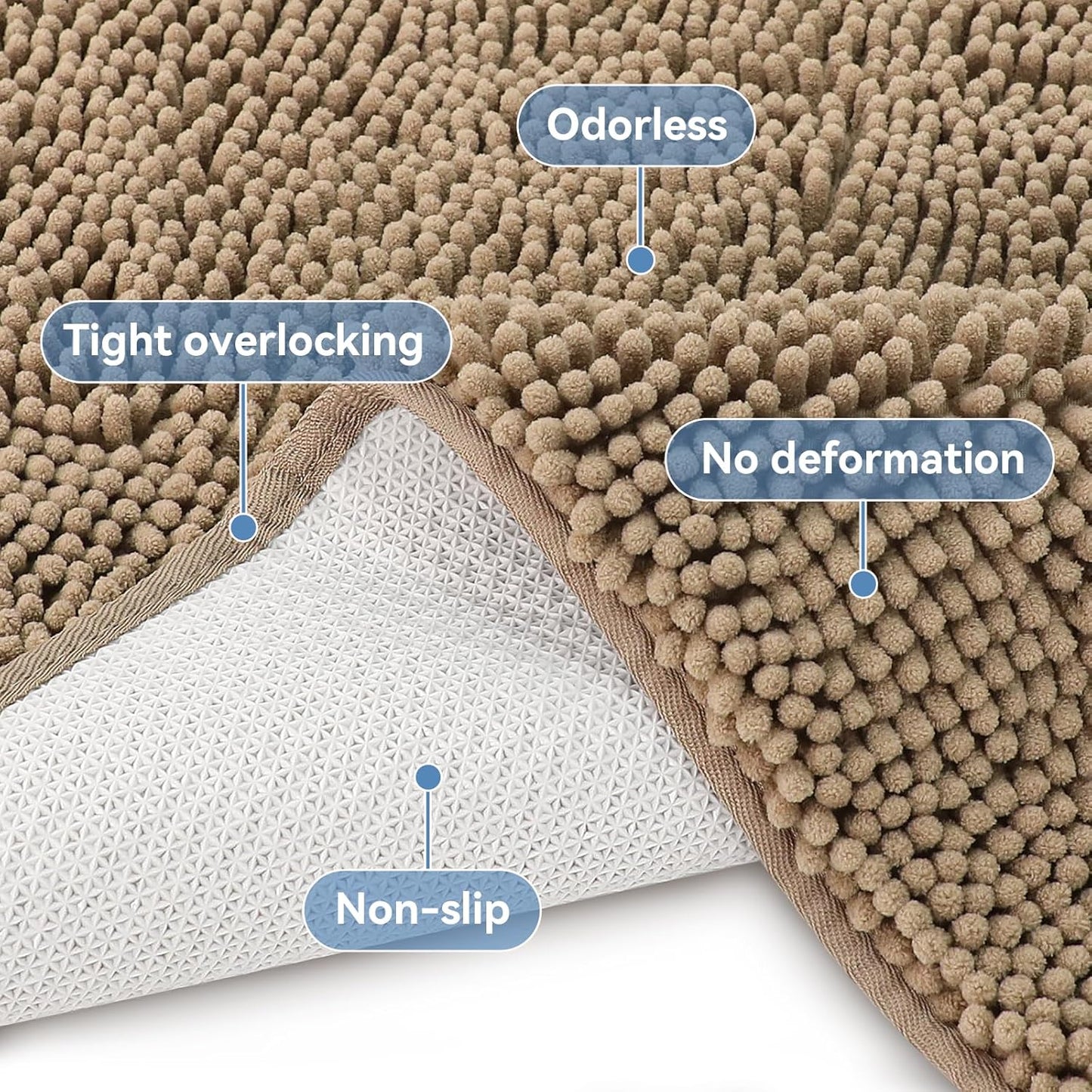 Bcoimo Bathroom Rugs 24x17, Bath Mats for Bathroom Non Slip with Rubber Backing,High Absorbent Microfiber Bath Rugs Quick Drying, Machine Washable, Durable Decor