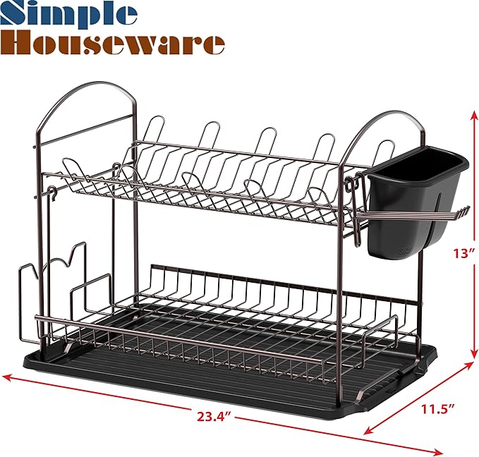 SIMPLE HOUSEWARE 2-Tier Dish Rack - Image 6