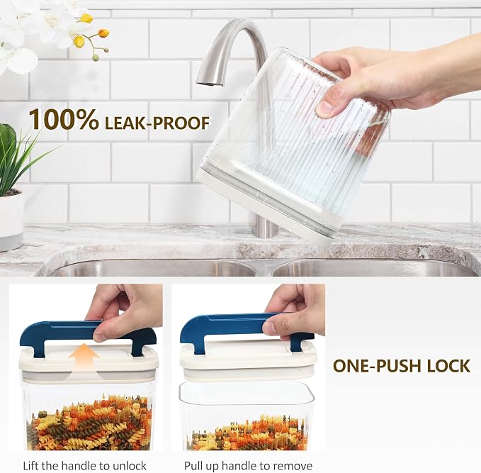 Flip-Lock Airtight Food Storage Containers 4-PC, Leakproof Ring Seal Top - Image 2