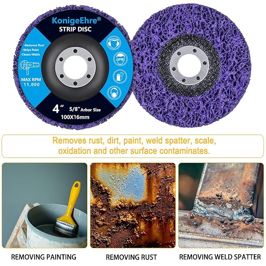 6 Pack 4" x 5/8" Strip Discs Stripping Wheel Fit Angle Grinder Clean and Remove - Image 4