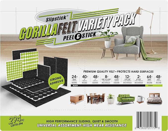 Slipstick Gorilla Felt Furniture Pads Premium Furniture Pads & Chair Leg Floor - Image 5