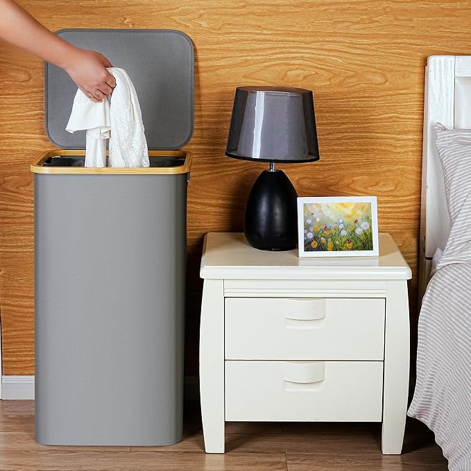 efluky Laundry Basket with Lid and Removable Bag, 100L Tall Laundry Hamper with - Image 2