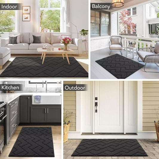 hicorfe Front Door Mat Outside Entrance, Stain and Fade Resistant, Non Slip - Image 2