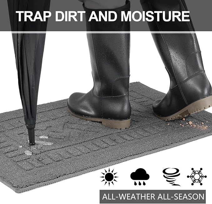 FONEYI Indoor Doormat, Front Back Door Mat Rubber Backing Non Slip Door Mats - Image 3