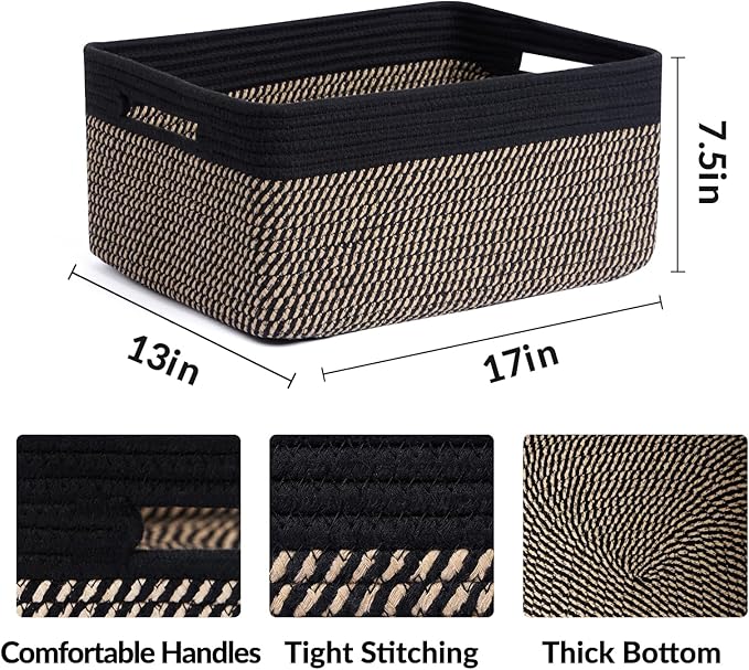 Large Storage Baskets for Organizing, Closet Shelf Baskets for Clothes Blanket - Image 2