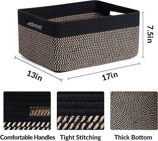 Large Storage Baskets for Organizing, Closet Shelf Baskets for Clothes Blanket - Image 2