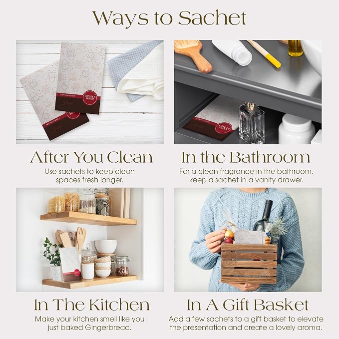 Simplicity Scents Gingerbread Scented Sachets Pack of 3, Fall & Winter - Image 5