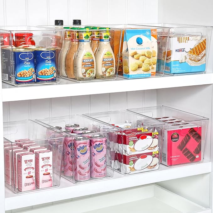 Vtopmart 6 PCS Clear Plastic Storage Bins, Pantry Organizer Containers - Image 4