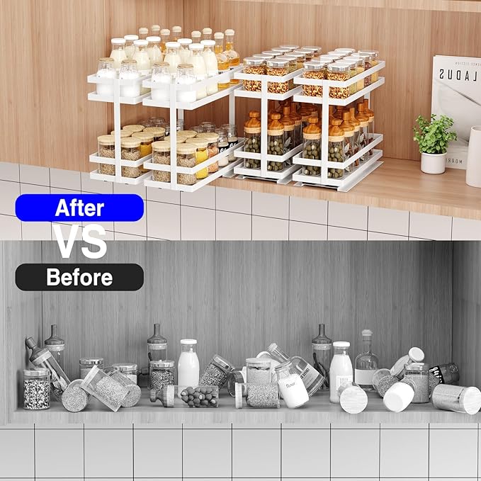2 Pack Pull Out Spice Rack Organizer - Image 8
