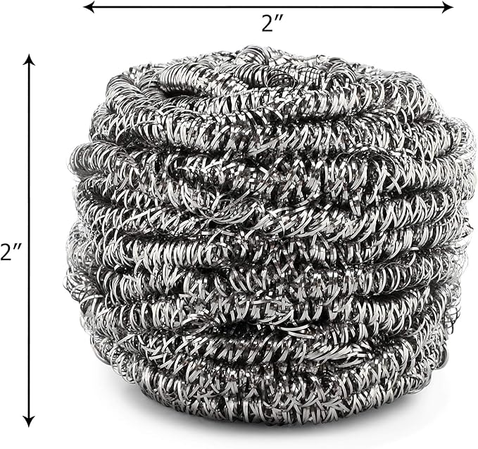 12 Pack Stainless Steel Scourers by Scrub It – Steel Wool Scrubber Pad Used - Image 3