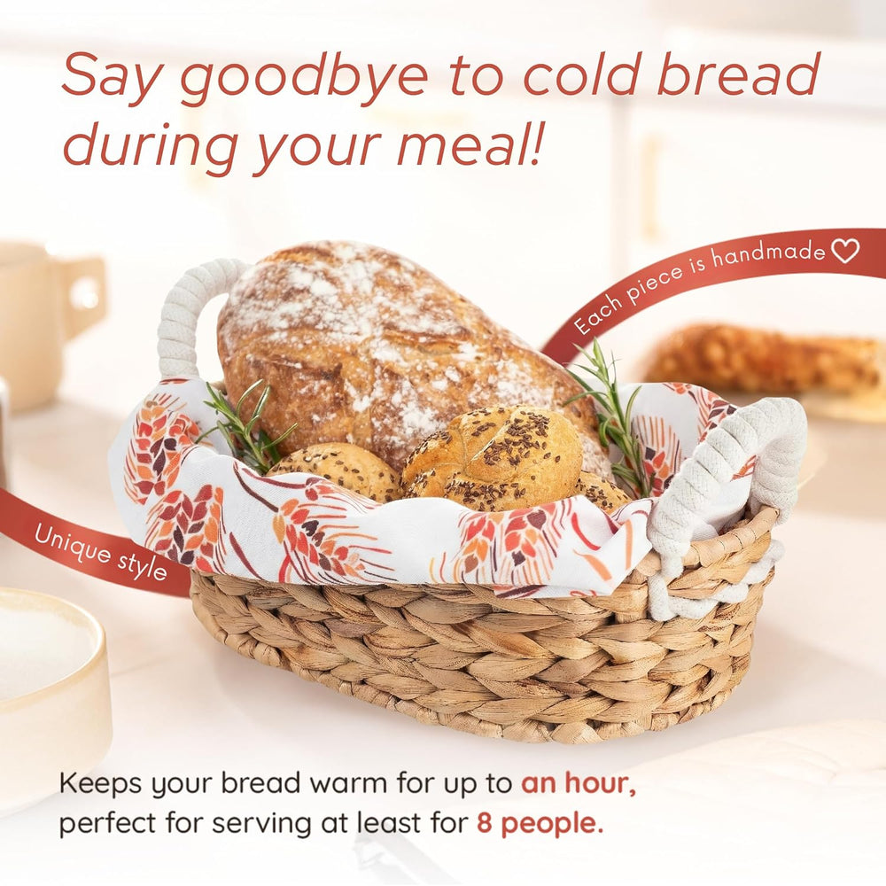 Vivi's Bread Warmer Basket with Stone | and Cotton Towel | for Sourdough ...