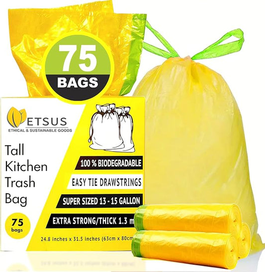 13 Gallon Biodegradable Trash Bags by ETSUS-EthicalSustainable