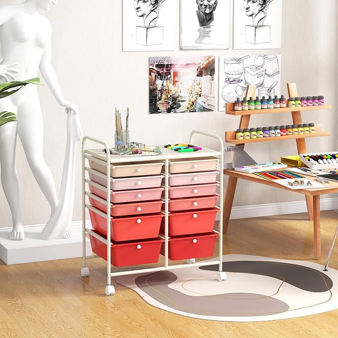 GOFLAME 12-Drawer Rolling Storage Cart, Mobile Utility Cart - Image 2