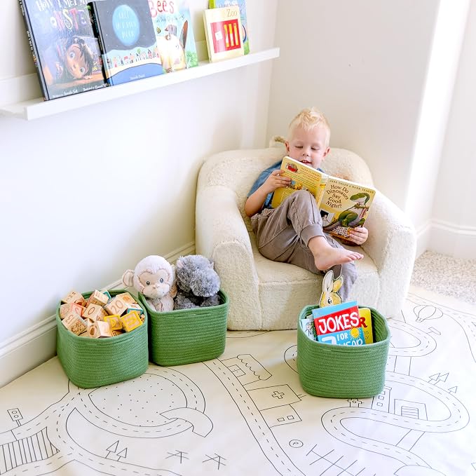 NaturalCozy Storage Cubes 9”x9”x7”Cotton Rope Woven Baskets - Image 4