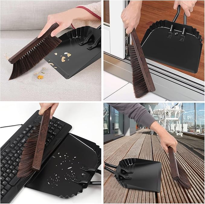 Dust Pan and Brush Set-Handheld Angled DustPan and Hand Broom Set, Large dust - Image 6
