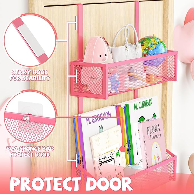 Over The Door Hooks Organizer, Coat Rack Over The Door Storage Hanger Towel Rack - Image 4