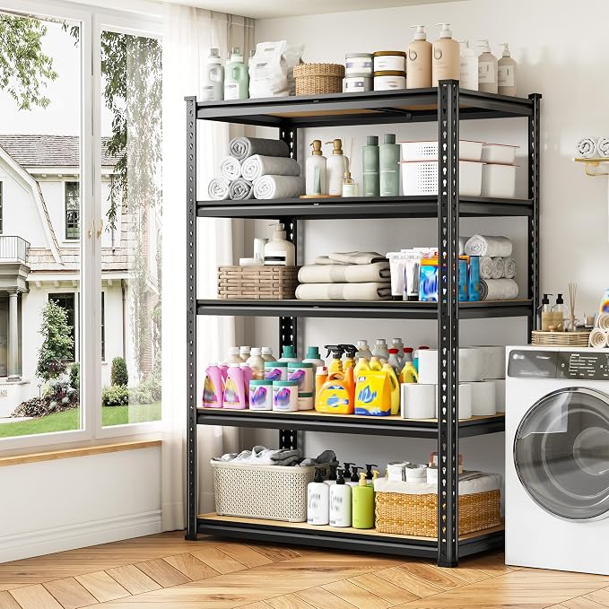 5-Tier Storage Shelves, 1980LBS Adjustable Pantry Shelves, Metal Shelving Unit - Image 9
