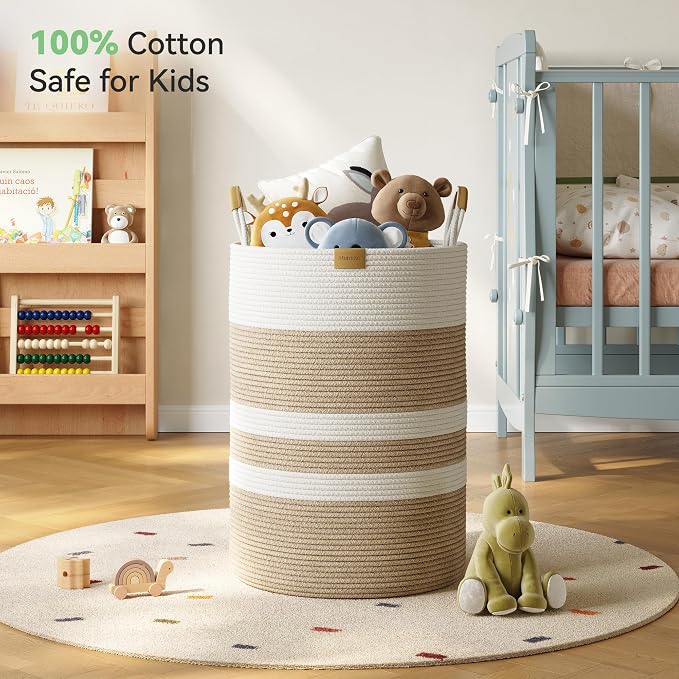 95L Striped Laundry Hamper - Image 3