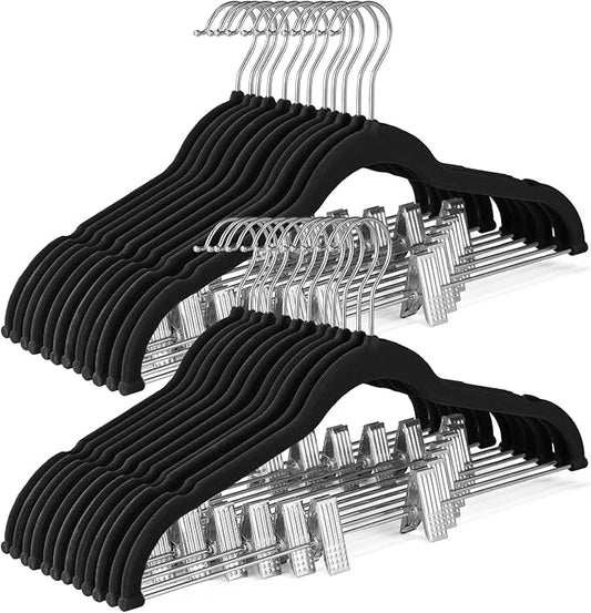 HOUSE DAY Velvet Skirt Hangers 24 Pack, Space Saving Slim Shorts Hanger by HOUSEDAY