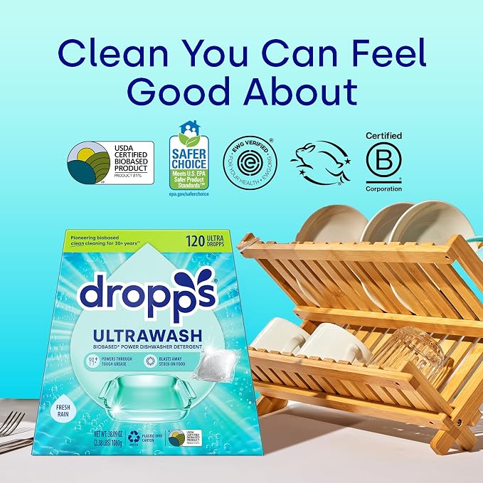 Dropps UltraWash Dishwasher Pods, Fresh Rain - Image 7