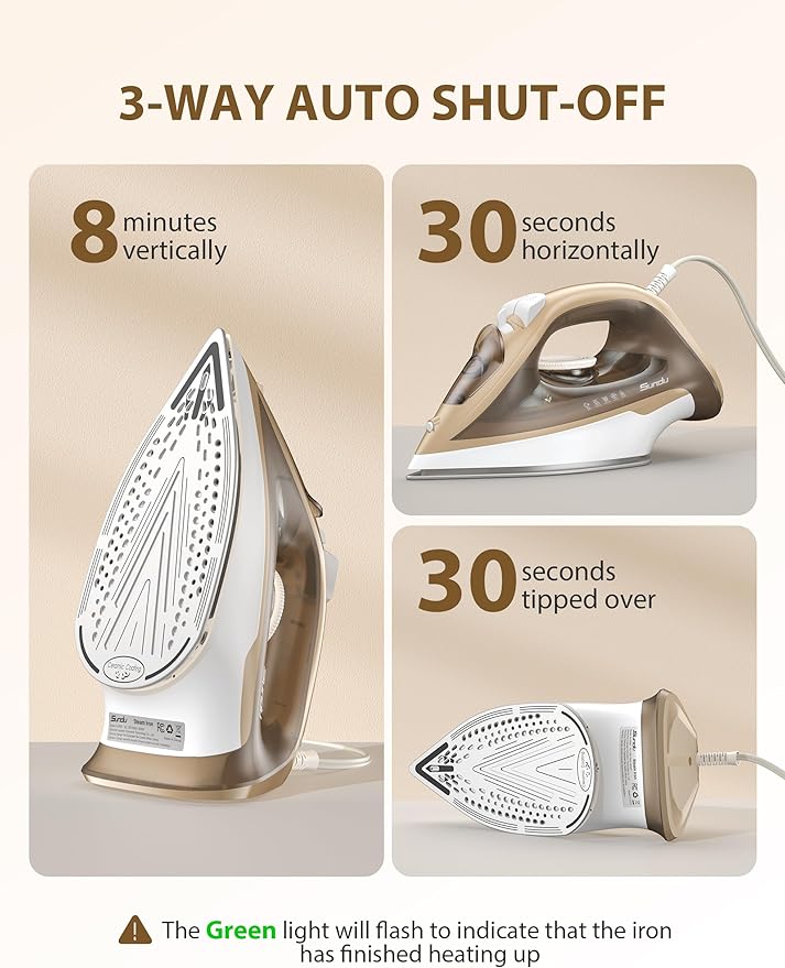 Steam Iron for Clothes Rapid Heating, 1500W Iron - Image 5