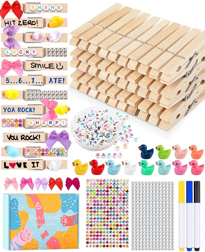 Cheer Pins for Backpack Cheer Stuff Kit 70 Clothes Pins by SFSOONEAT