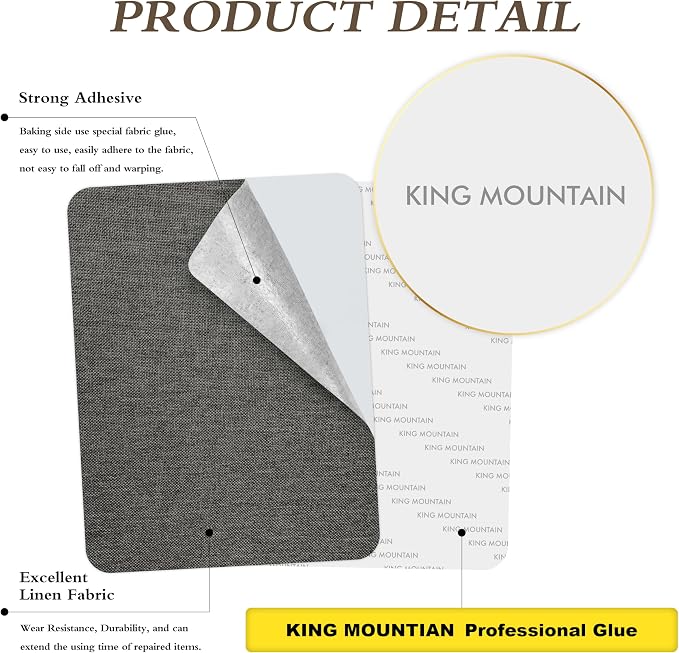 KING MOUNTAIN Fine Linen Repair Patches, Self-Adhesive Linen Fabric Patches - Image 2
