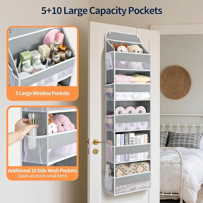 Yecaye Over The Door Organizer Storage, 5-Tier Heavy Duty Door Organizers - Image 3
