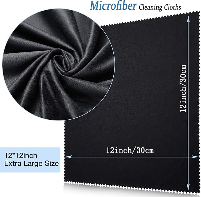 Frienda 12 Pack Large Microfiber Glass Cleaning Cloths 12 x 12 Inch Oversized - Image 2