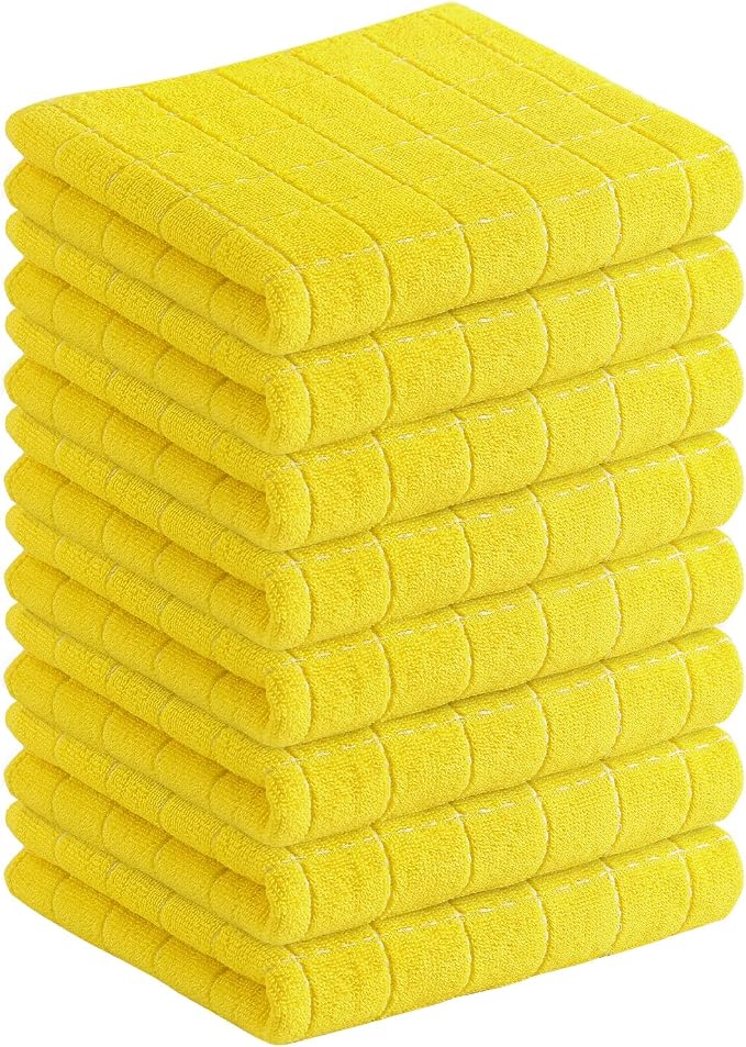 Homaxy 100% Cotton Terry Kitchen Towels, Checkered Designed, Soft and Super by Homaxy