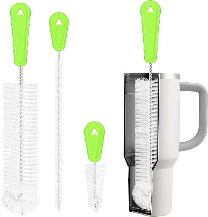 Bottle Brush Cleaner Set of 3, Long Handle Water Bottle & Straw Cleaner Brushes by RNOAFMU