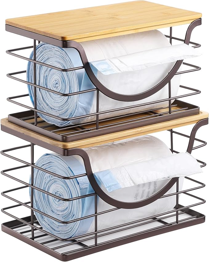 Extra Large Trash Bag Holder Under Sink Stackable Kitchen Storage 2 Pack - Image 8