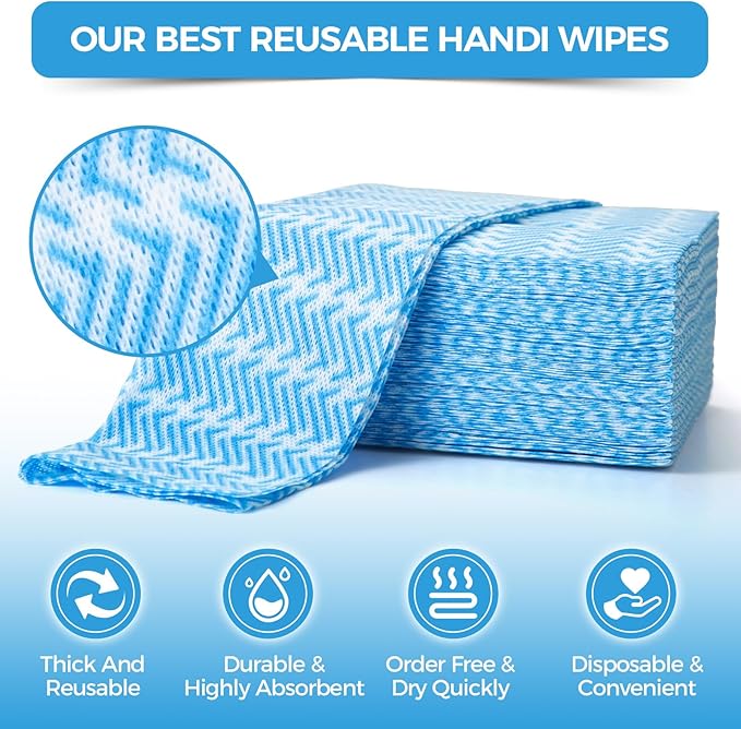 Handi Wipes Reusable Cloths Disposable Cleaning Towels Kitchen Dry Wipes - Image 2