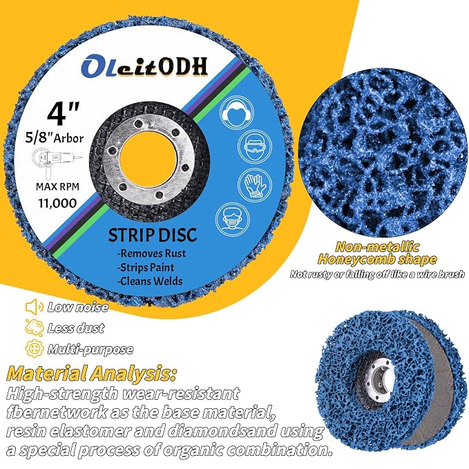20 Pcs 4" x 5/8" Strip Discs Bulk, Paint Stripping and Rust Removal Wheels - Image 3