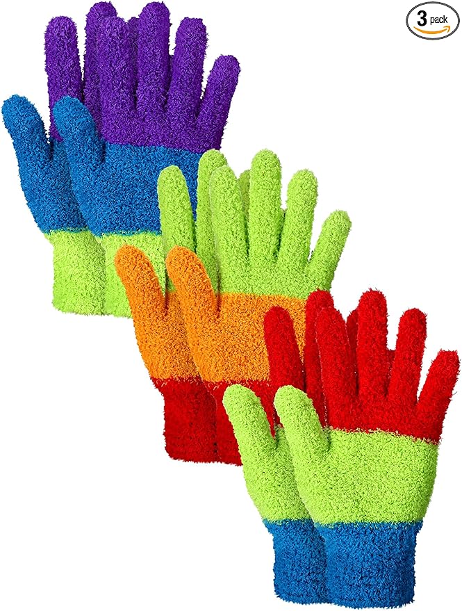 Patelai 3 Pairs Microfiber Plant Dusting Gloves Leaf Cleaning Gloves by Patelai