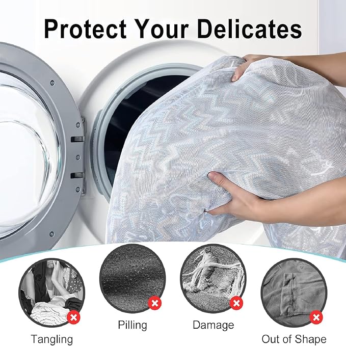 OTraki Mesh Washing Bags for Laundry 2 Pack 16 x 20 Inch Medium Mesh Bag - Image 5