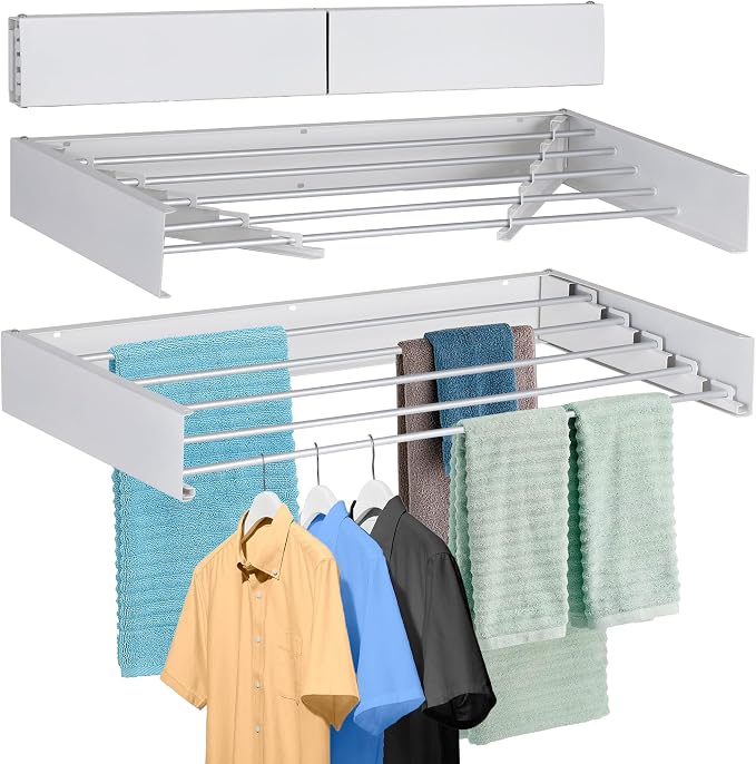 FOCHIER F Laundry Drying Rack Wall Mounted Clothes Drying Rack Collapsible by FOCHIERF