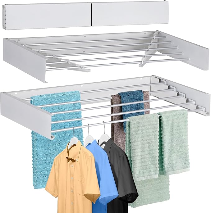 FOCHIER F Laundry Drying Rack Wall Mounted Clothes Drying Rack Collapsible by FOCHIERF