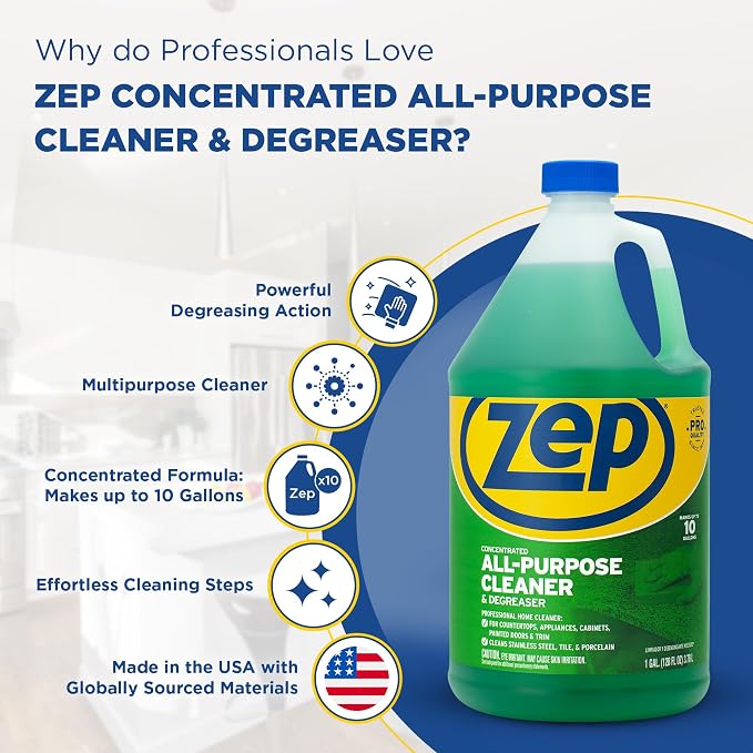 Zep All-Purpose Cleaner and Degreaser 128 oz ZU0567128 Cleans Almost Any Surface - Image 4