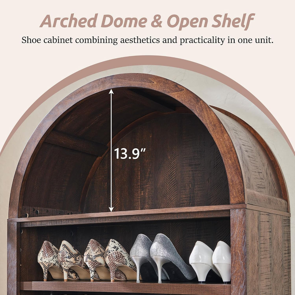 IFBUY 71" Tall Arched Shoe Cabinet, 7 Tiers Shoe Storage Cabinet, Freest...