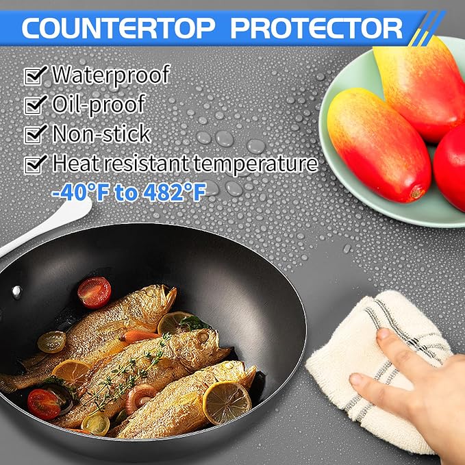 Warome Silicone Mats for Kitchen Counter, Extra Large Silicone Countertop - Image 3