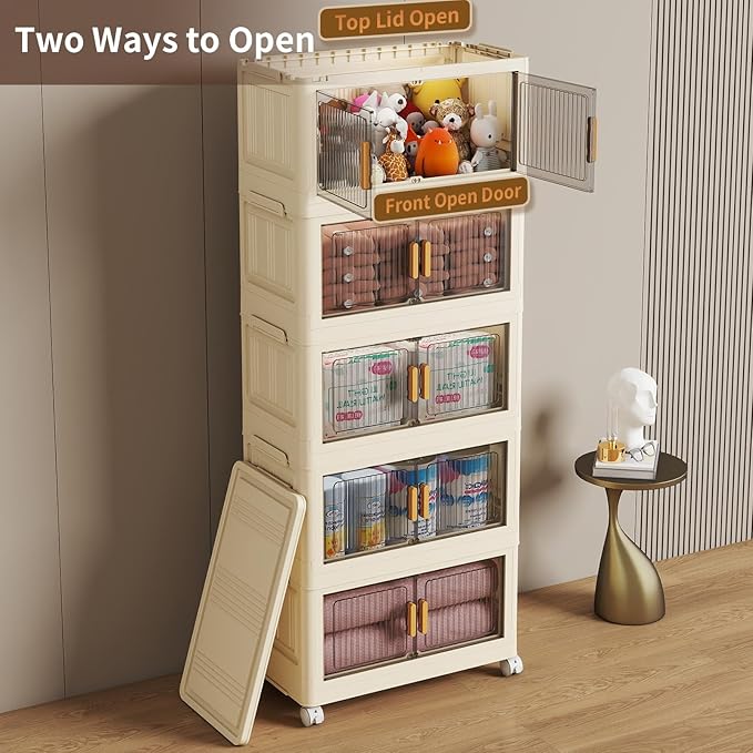 5 Tier Stackable Plastic Storage Bins - Image 5