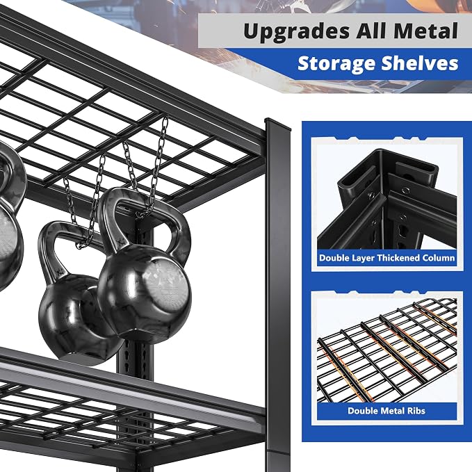 REIBII 3010LBS Storage Shelves 72" H Garage Shelving Heavy Duty Metal Shelving - Image 7
